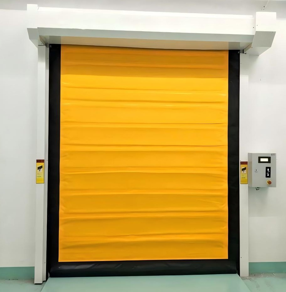 Cold-Storage Rapid PVC Fabric Cooler Room Roll up Refrigeration Room Zipper Rolling up Freezer Door for Cold Logistic Center