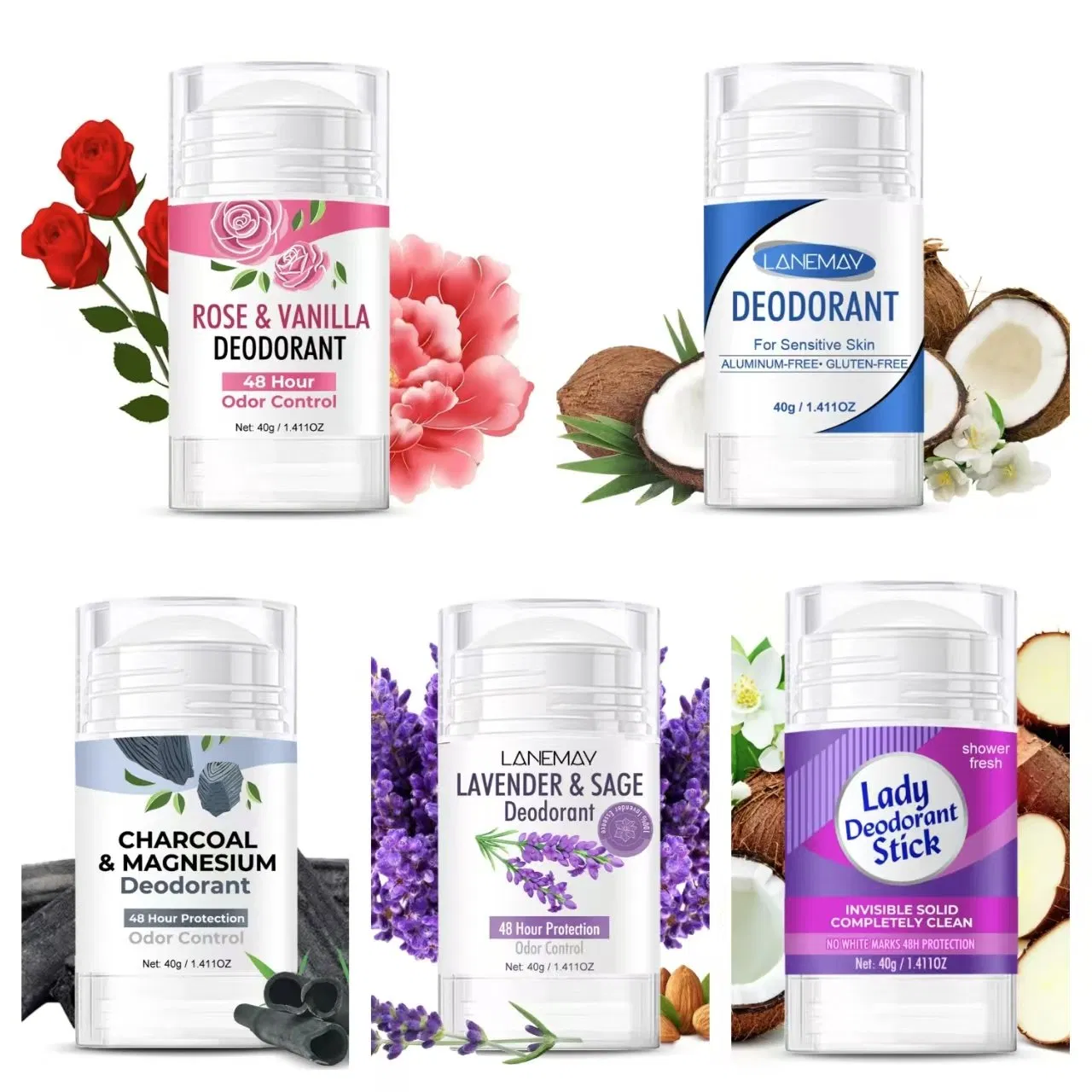 Online Wholesale in Stock Best Aluminium Free Desodorante Antiperspirant Mint Deodorant Cruelty Free Deodorant Stick