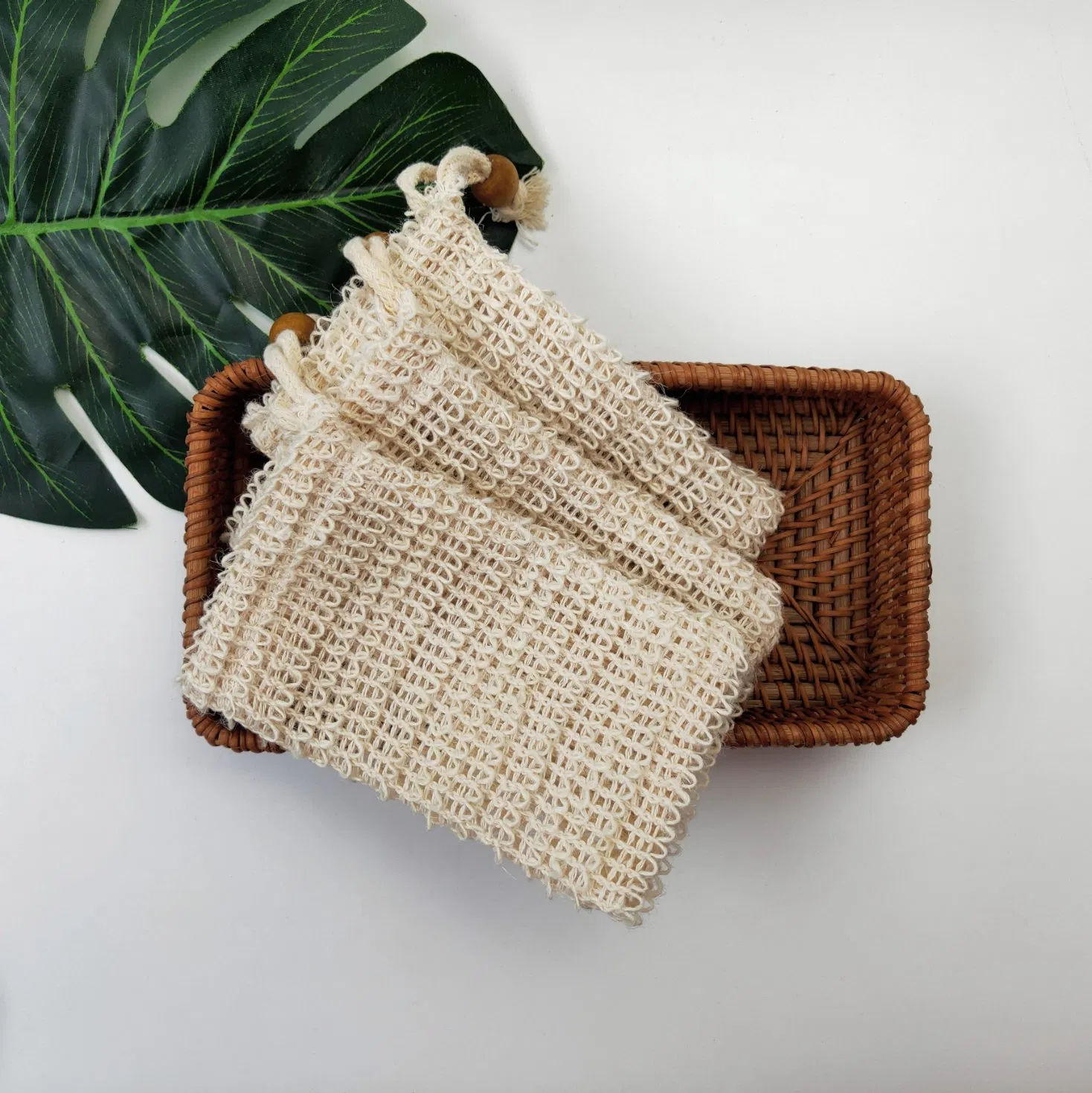 Sisal Soap Mesh Bag with Drawstring