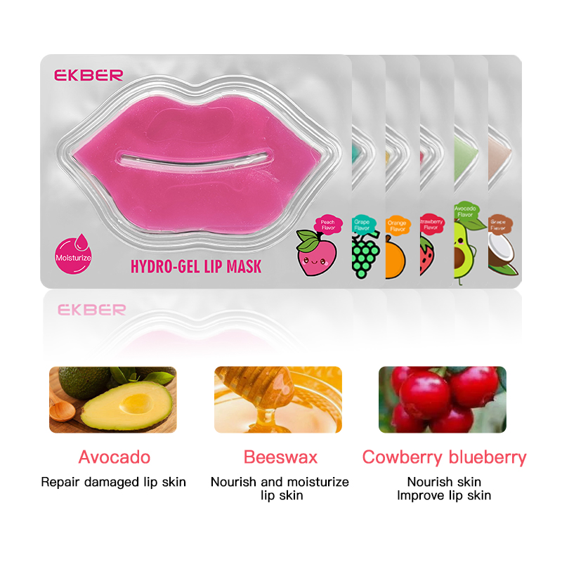 Factory Sell Beauty Sheet Lipmask Patches Wrinkle Moisturizer Plumper Lips Care Gel Vegan Fruit Lip Care Mask