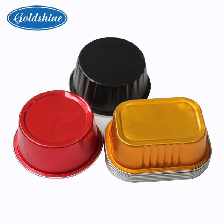 Small Takeaway Round Color Aluminum Foil Container for Baking Cake Bread