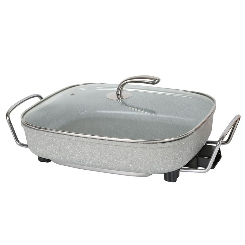 Big Size Home Smokeless Multi-Function Hot Pot Non-Stick Electric Rectangular Skillet Pan