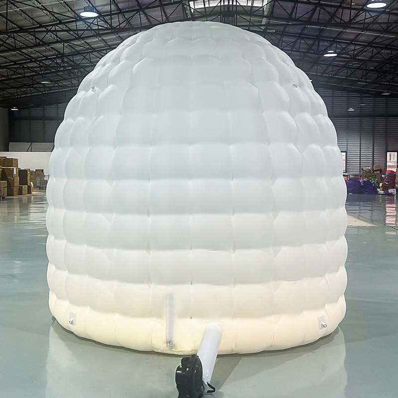 Customizable Logo Inflatable Tent Portable Foldable Outdoor Advertising Round Canopy with Colorful Lights