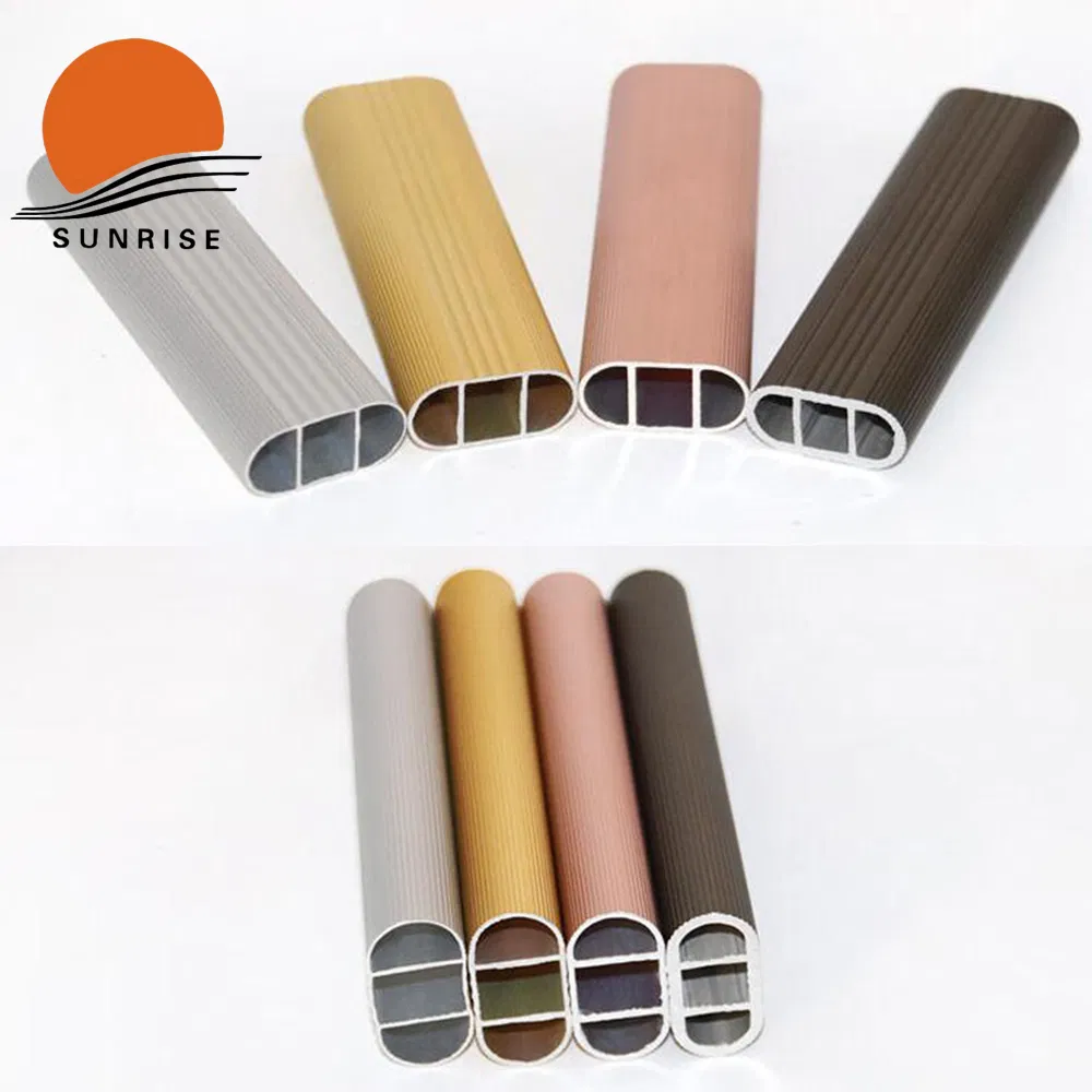Hot Sale Wardrobe Closet Rod Fitting Hardware 16 mm Aluminum Cloth Hanging Wardrobe Oval Tube Support for Clothes