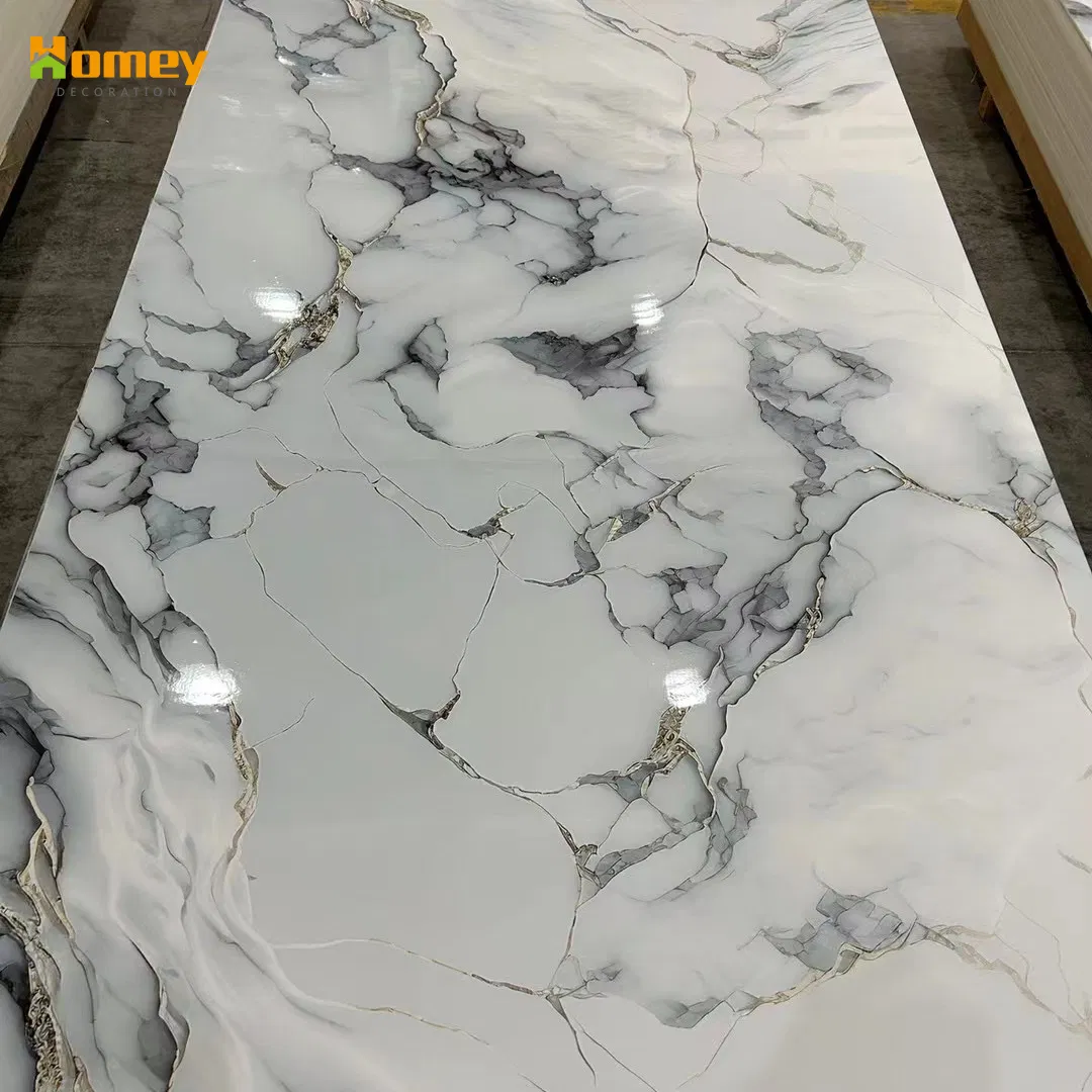 Customized Factory Price High Glossy Waterproof Marble PVC UV Marble Sheet 3D PVC Wall Panel