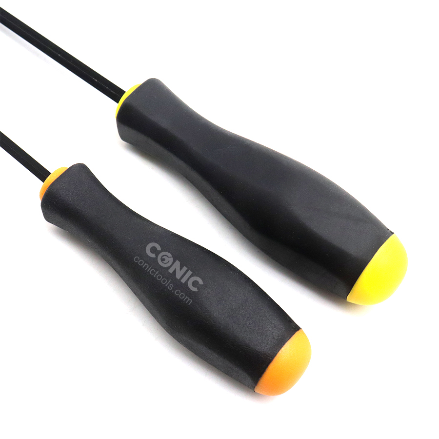 High Quality 2/3/4/5/6/8 mm CRV Steel Material TPR Handle Magnetic Hexagonal Ball End Screwdriver