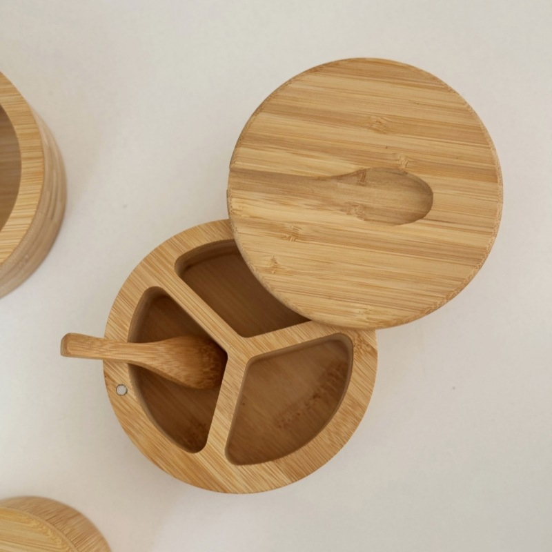 Бамбуковая банка для специй с 5 отделениями