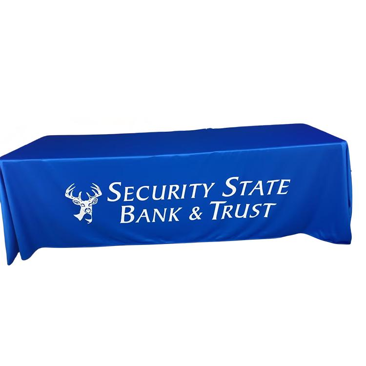 4FT/6FT/8FT Table Cloth Trade Show Custom Drape Table Cover with Full Color Logo Printed Advertising Banner
