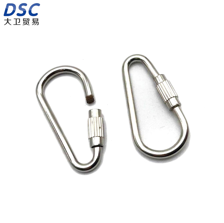 Gourd-Shaped Screw Buckle Camping Rock Climbing Carabiner Car Key Hanging Plate Metal Safety Buckle