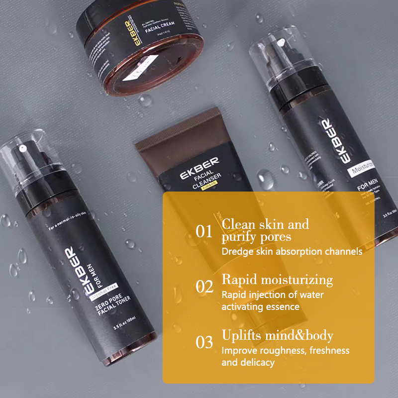 Amazon Hot Selling Lightening Whitening Face Moisturizer Cleanser Lotion Men's Skin Care Products Set Kit