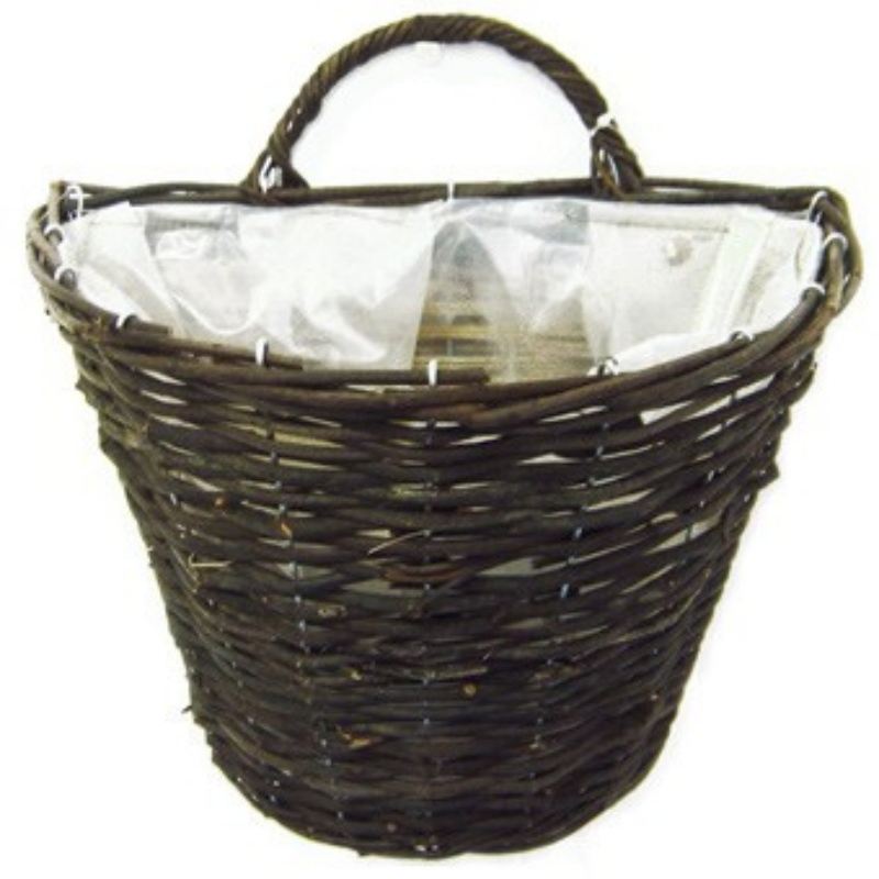 Настенная корзина из черного ротанга для комнатных растений