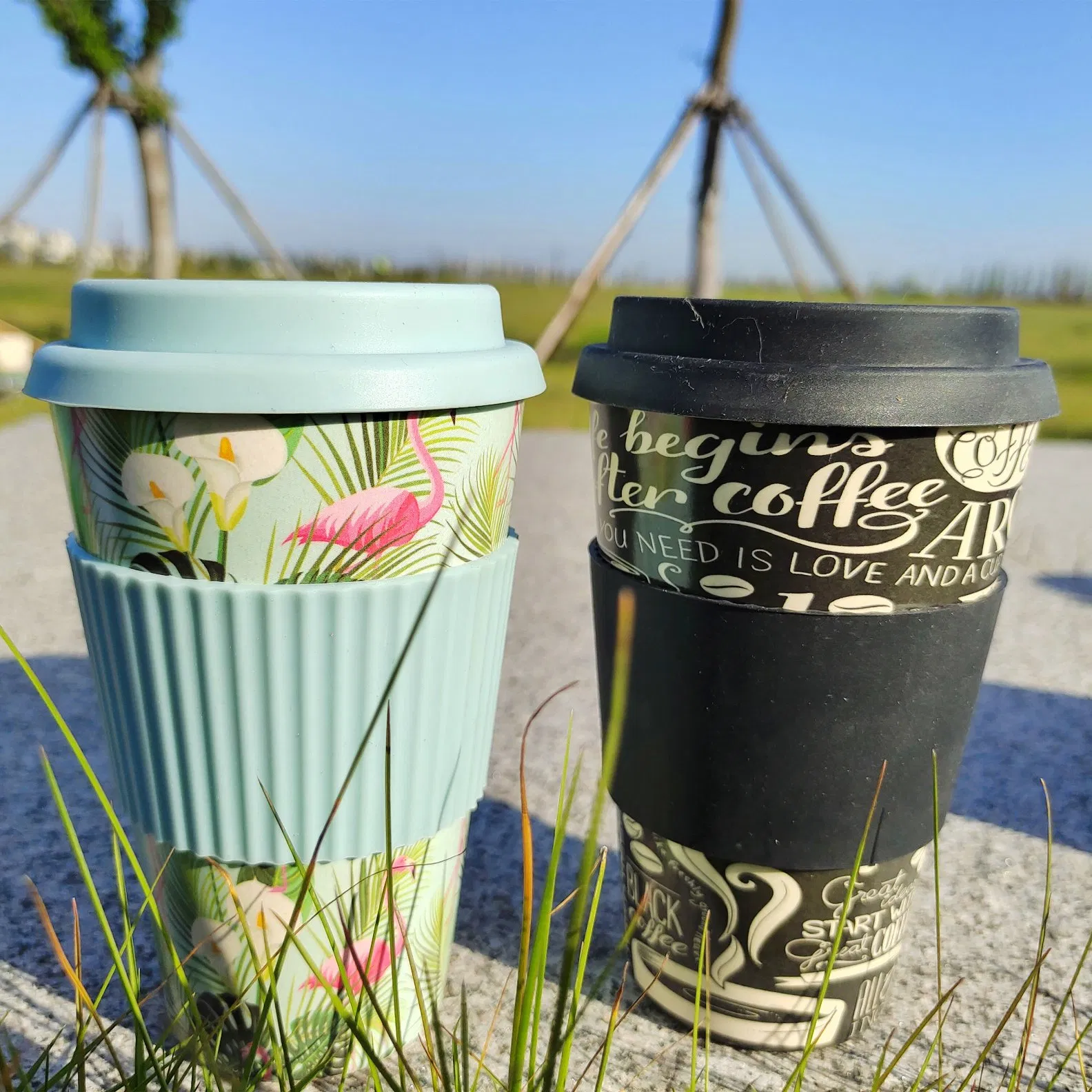 Персонализированная кружка из бамбука, 450 мл