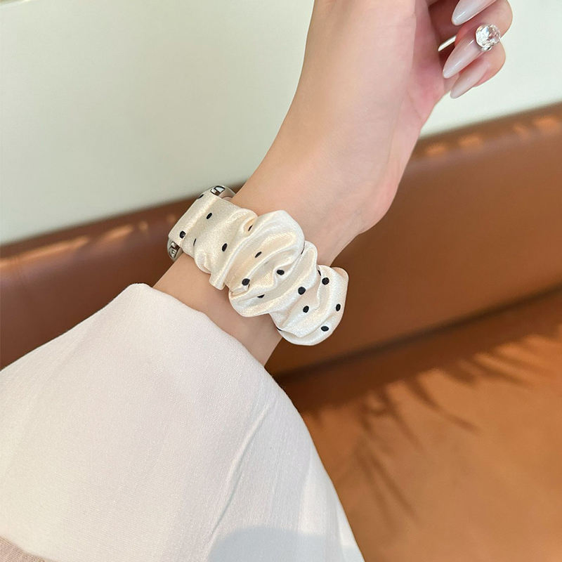 Customized Girls Elastic Polka DOT Mesh Fabric Sweet Smartwatch Scrunchie Watch Band