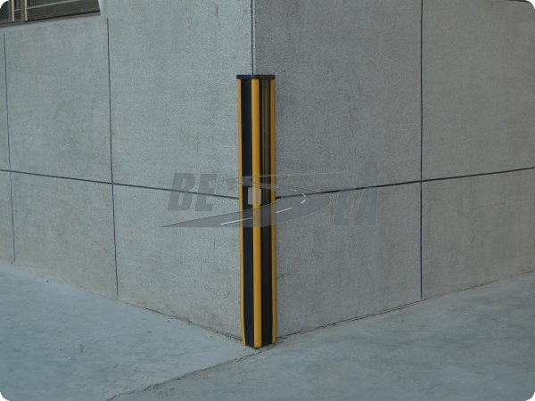 Black & Yellow Rubber & Steel Retainer Hospital Wall Corner Guard