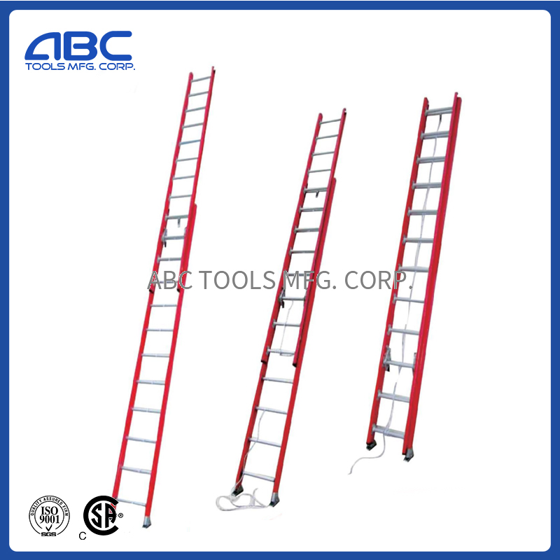 24 FT/24 Foot Retractable Fiberglass Insulation Ladder for 3 Section Triple Extension