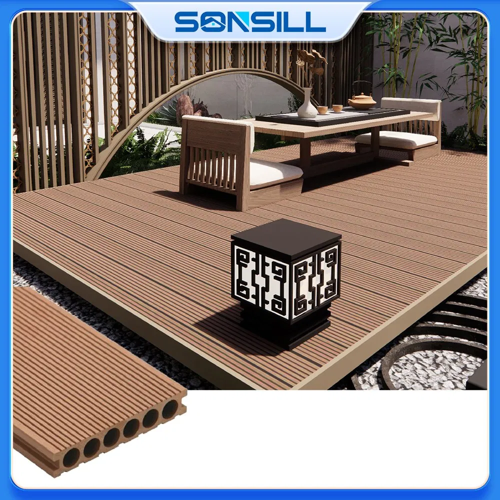 Sonsill Luxury Easy Installation Eco-Friendly Anti-UV Wood Plastic Composite WPC Co-Extrusion Decking for Outdoor Swimming Pool Flooring