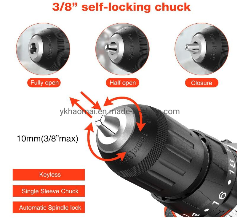 Electric Cordless Drill 12V 14.4V 18V 25nm High Quality Rechargeable Li-ion Battery