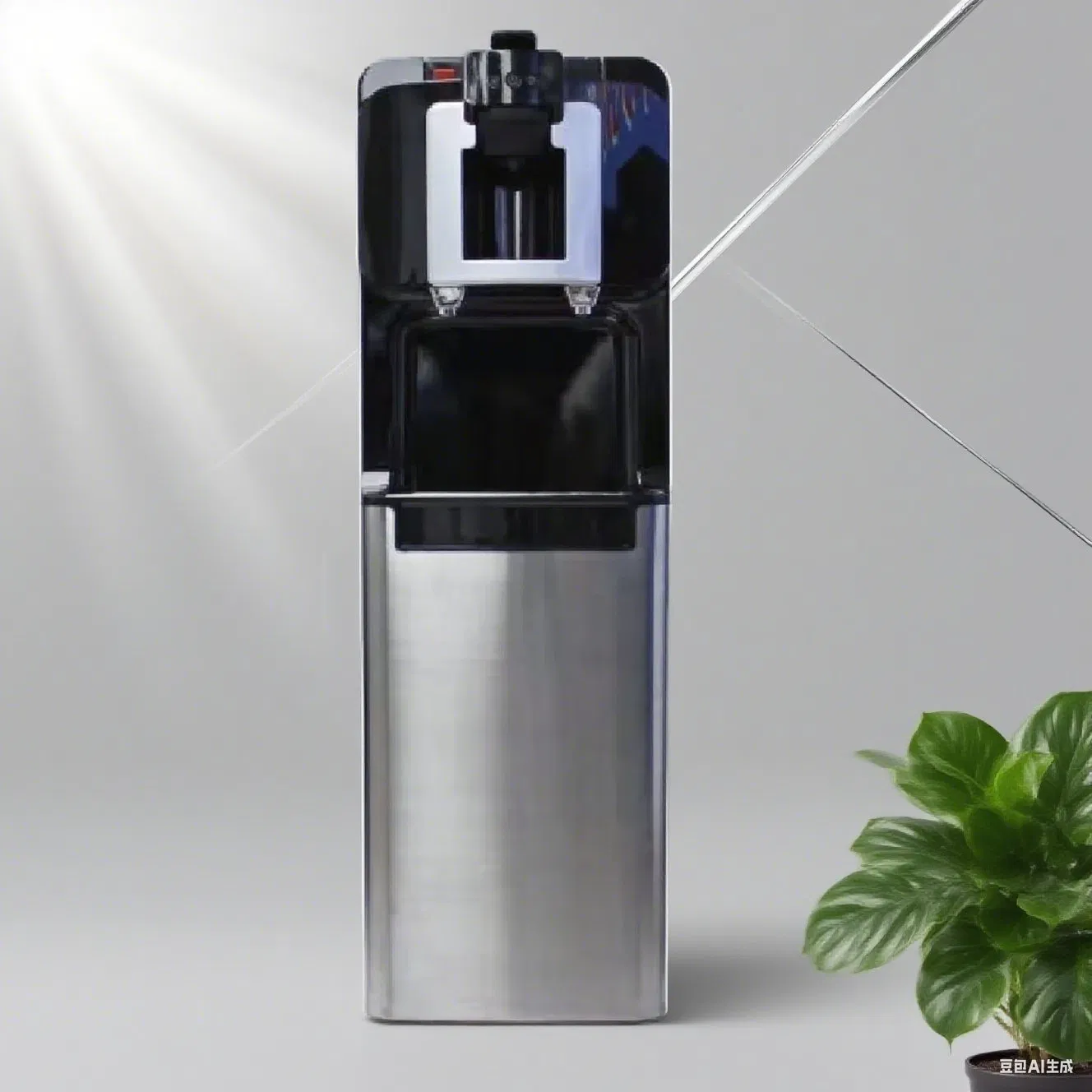 Vertical Hot Cold Water Dispenser Treatment with Espresso Coffee Maker Machine