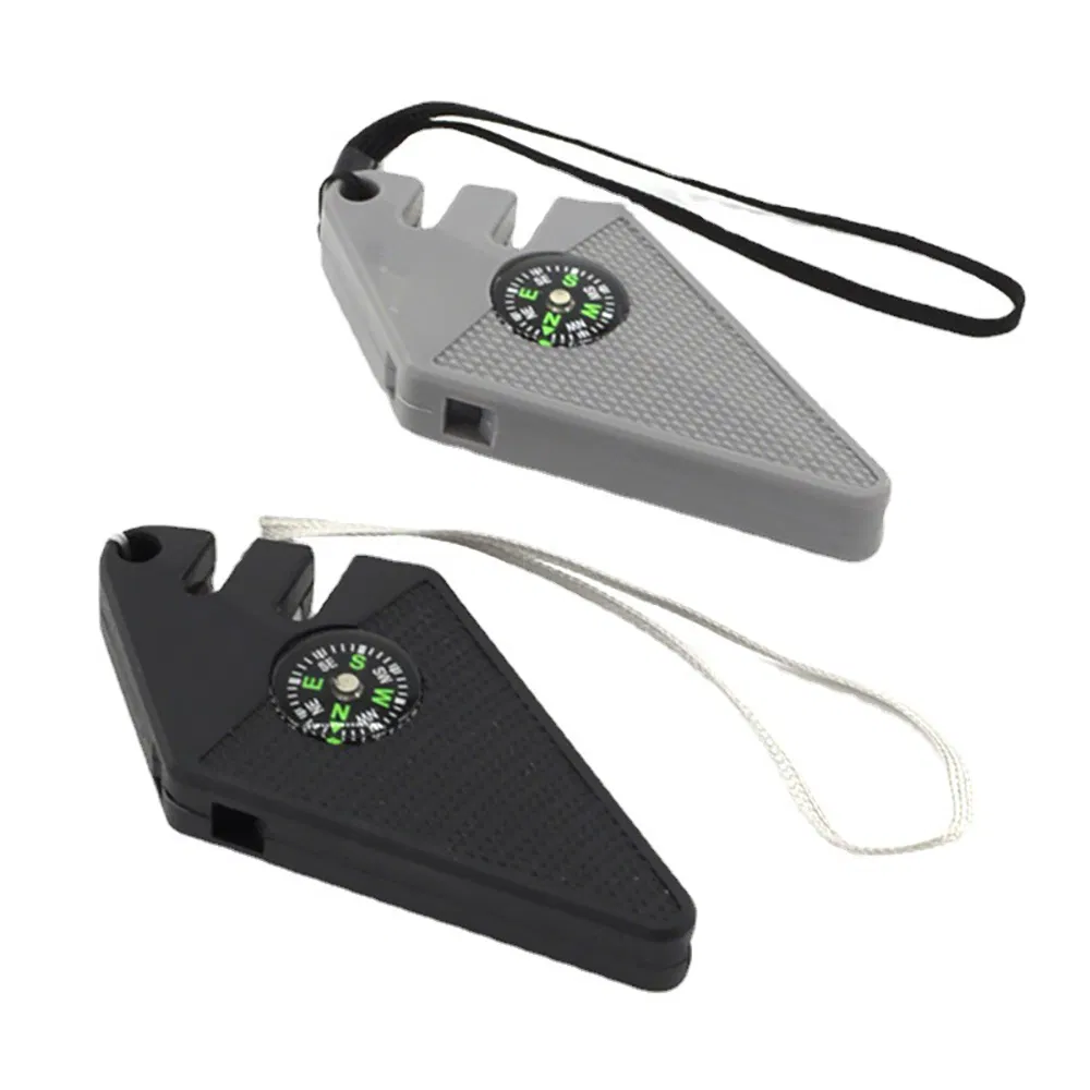Camping Knife Sharpener Quick Easy Ergonomic Handheld Sharpening Tool with Compass Ez30655