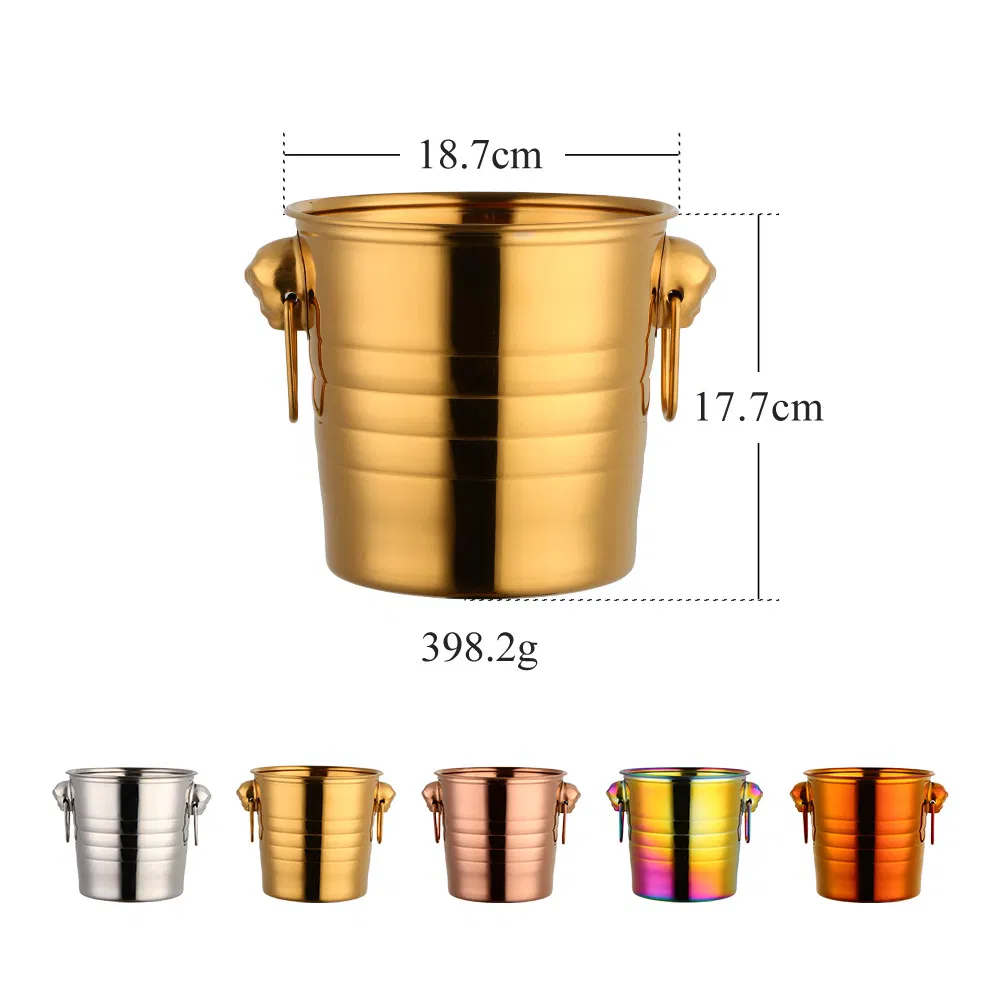 Stainless Steel Ice Bucket Red Wine Champagne Barrel Bar KTV Ice Bucket