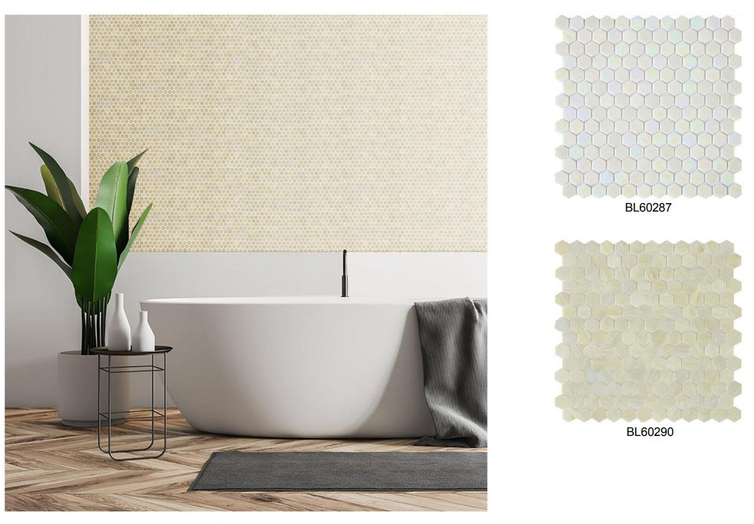 Стеклянная мозаика черная декоративная для стен и пола