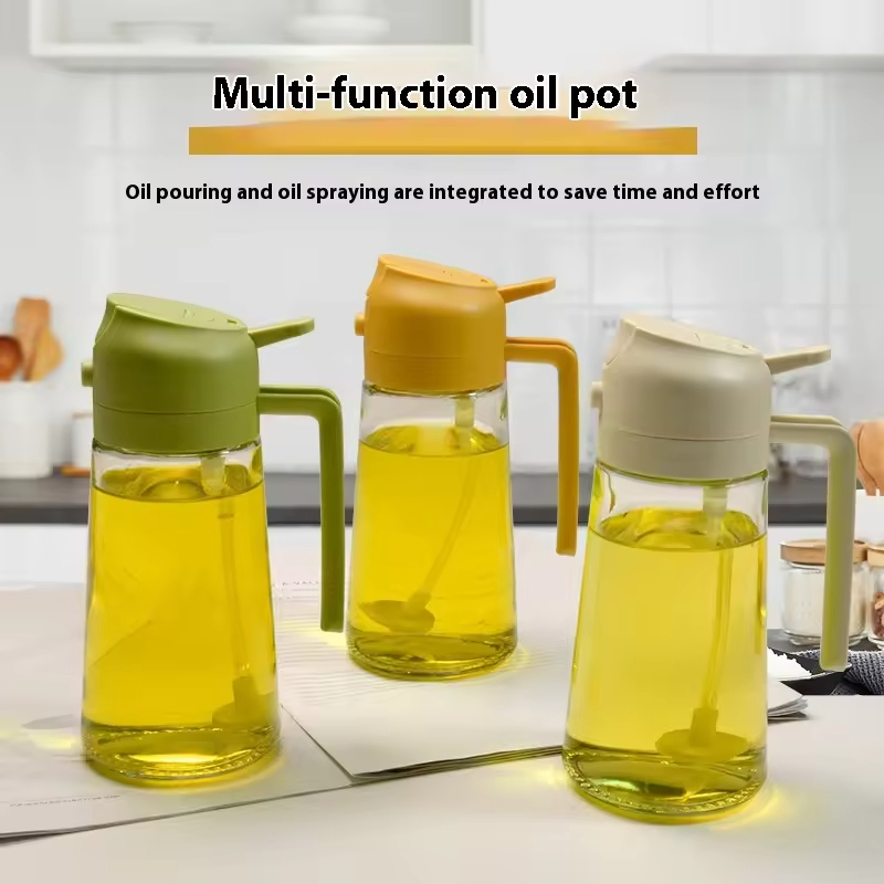 Integrated Glass Oil Bottle with Spray Pour Feature Kitchen Home Use Air Fryer Oil Cooking for Vinegar Dispenser