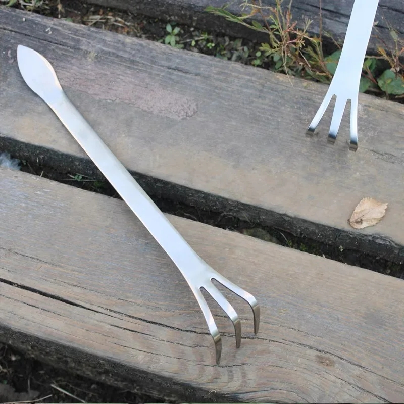 Stainless Steel Root Rake Multifunctional Bonsai Potted Plants Loosen Soil Tool Handheld Rustproof Rake Home Gardening Tools