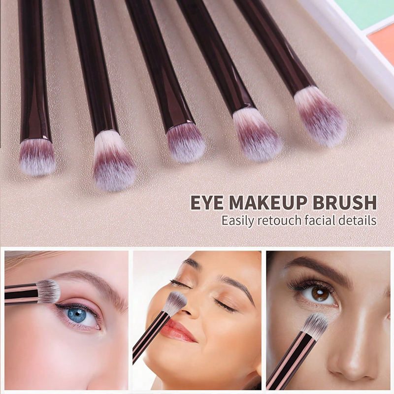 Professional Cruelty Free Synthetic Wooden Handle Foundation Blush Brow Eye Makeup Brush Set