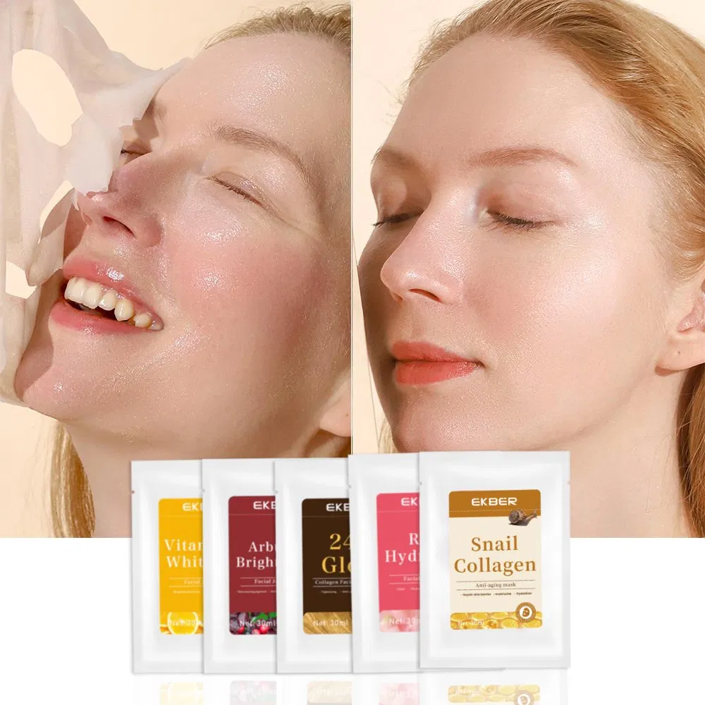 Wholesale Facial Mask Anti-Aging Brighten and Porefining Organic Skin Care Gold Aloe Snail Face Mask