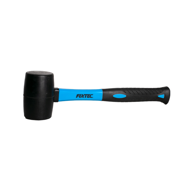 Fixtec Rubber Hammer 8oz 16oz Heavy Duty Black Head Rubber Mallet