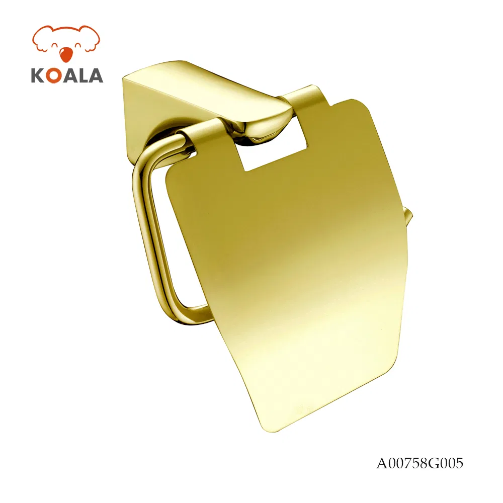 Стильный держатель для туалетной бумаги черный с золотом