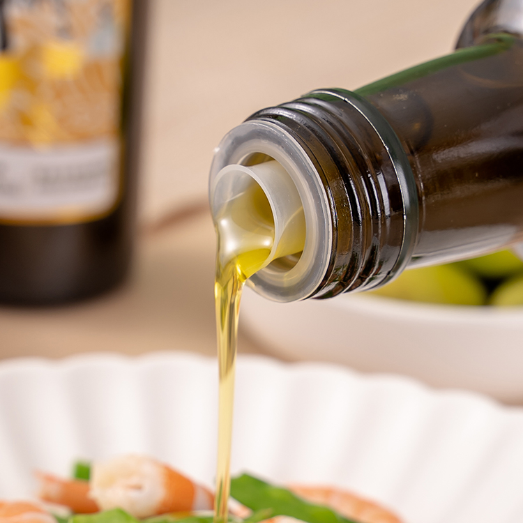 Frosted Clear 500ml Glass Olive Oil Bottle with Aluminum Cap Set