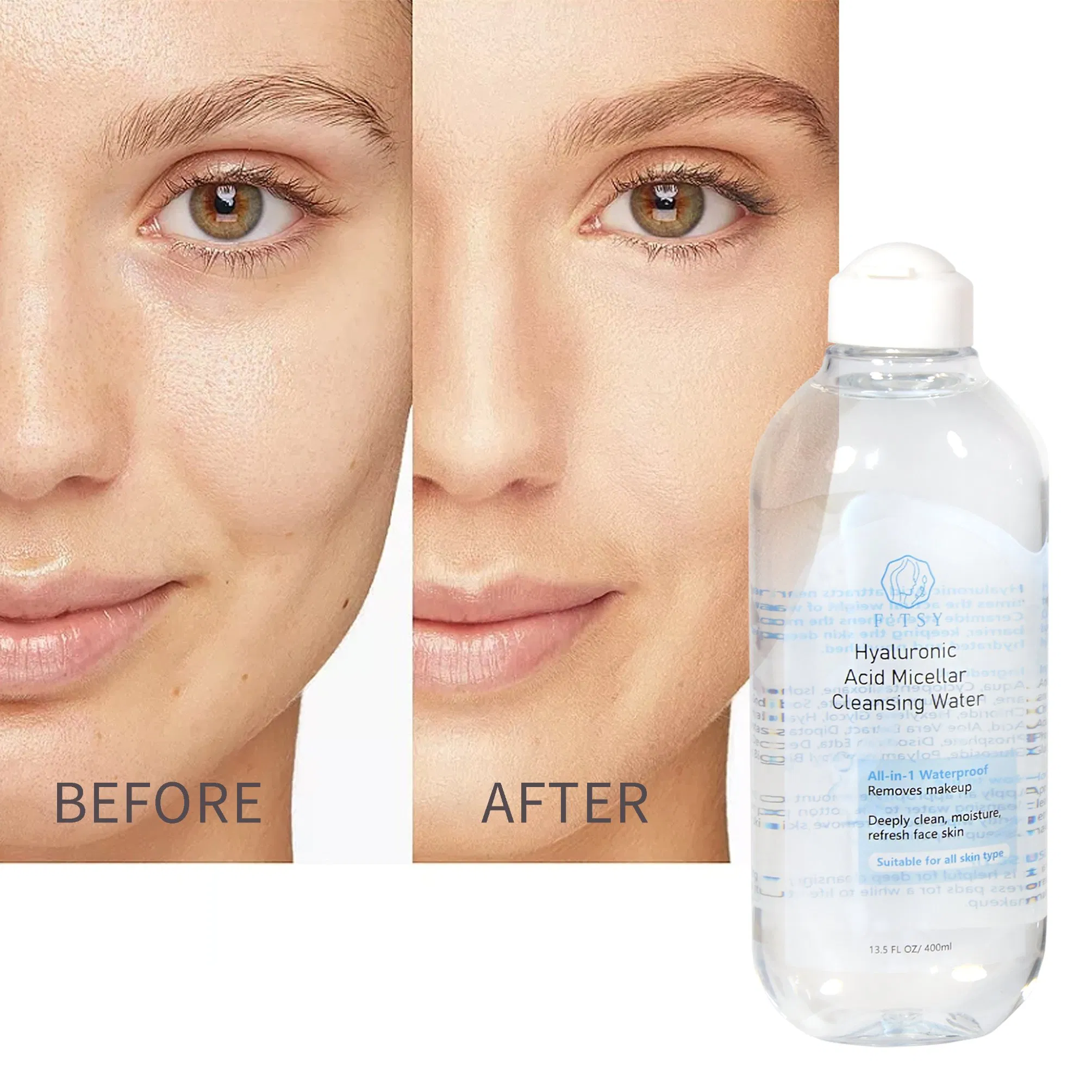 High-Quality Factory Price Gentle Aloe Vera Deep Cleansing Makeup Remover Water Hyaluronic Acid for Face and Eye Custom