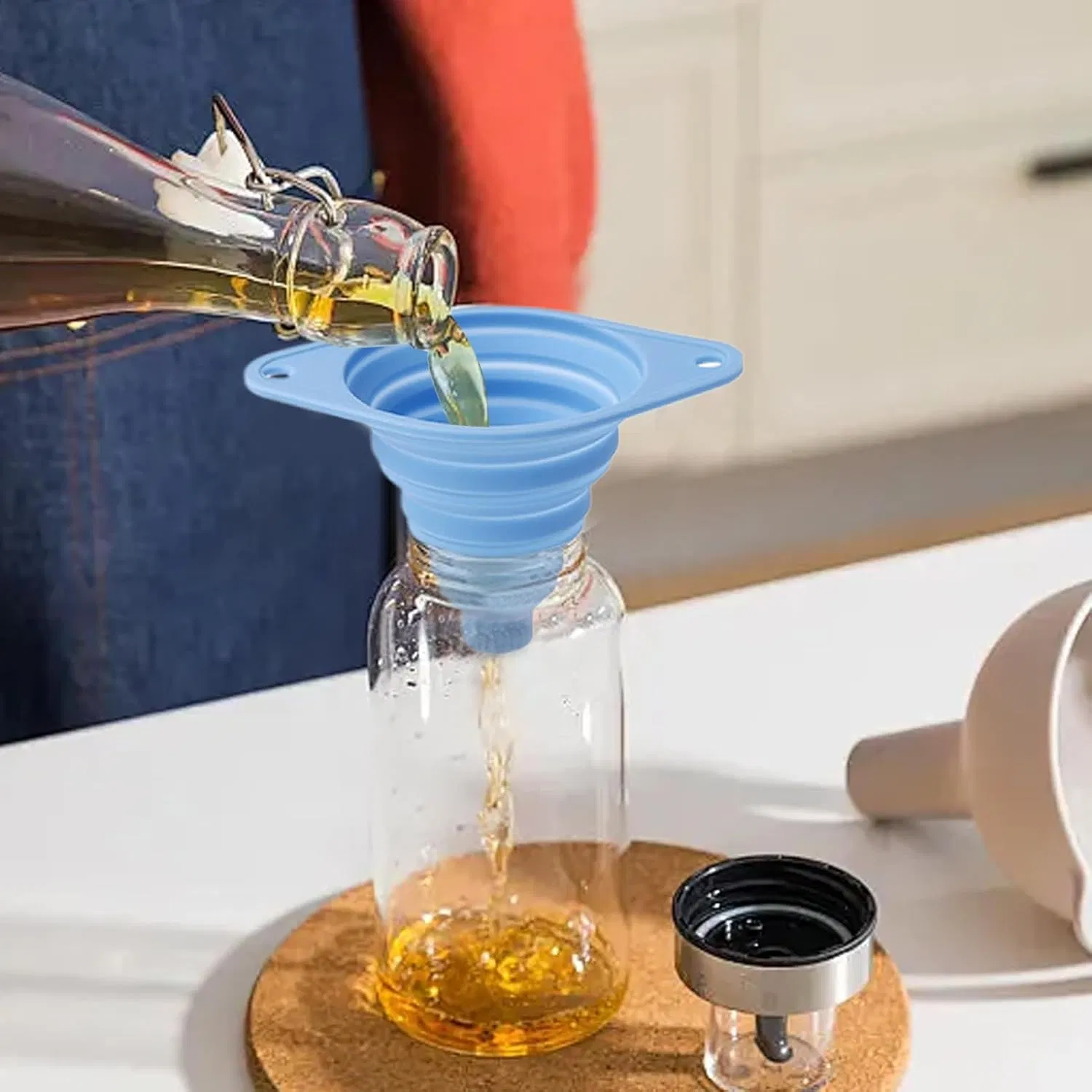 Silicone Colla-Psible Durability Kitchen Large Wide Mouth Funnel
