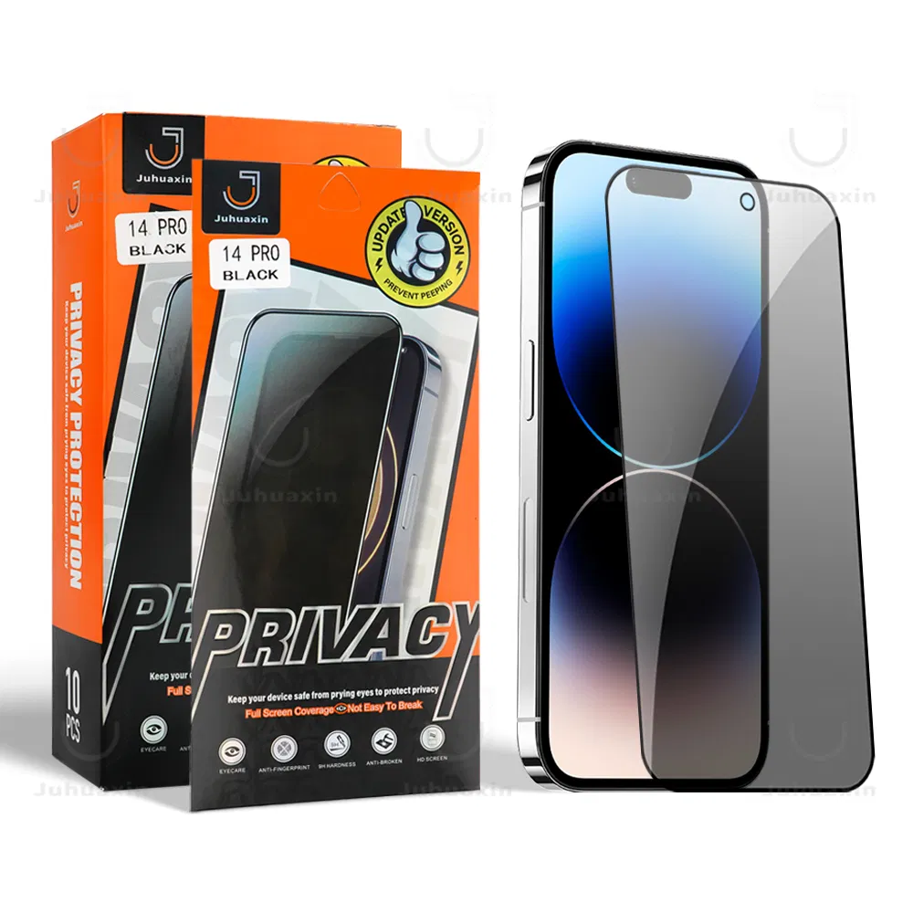 Juhuaxin Private Screen Protector with Camera Lens Protector Privacy Screen Anti Shock Anti Spy Privacy Tempered Glass Film for Samsung iPhone 16 15 14 PRO Max