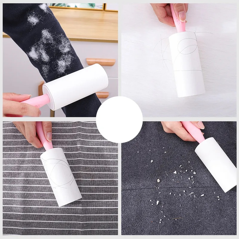 60sheets Pet Hair Lint Rollers Clothes Furniture Carpet Cleaning Brush Fuzz Fabric Shaver Portable Lint Remover