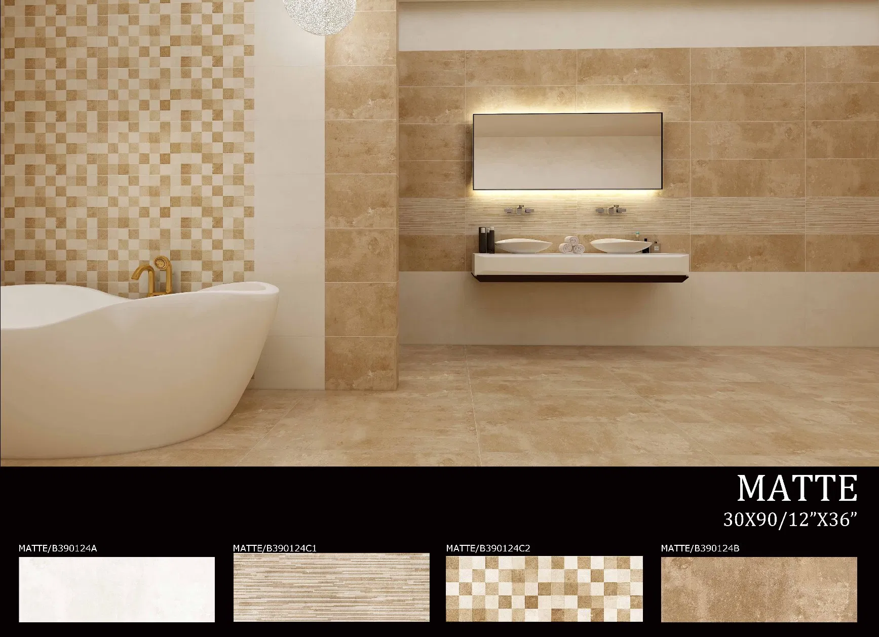 Hot Sell Foshan Building Material 300*900mm Glazed Ceramic bathroom Wall Tile Decoration