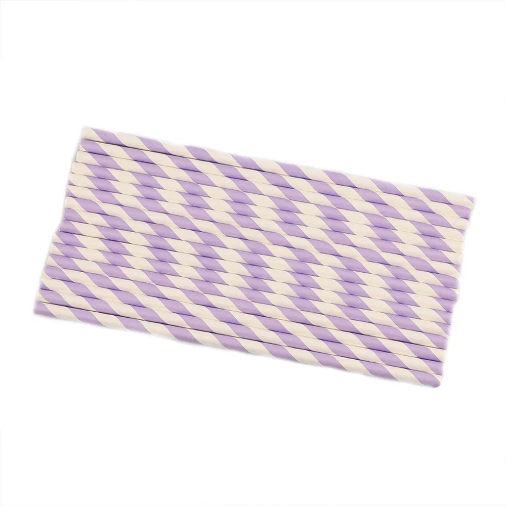 Paper Straw with Striped Design for Creative Colorful Drinks, Fruit Juices, Milk Teas. One-Time Degradable Paper Straw Manufacturer for Wholesale.