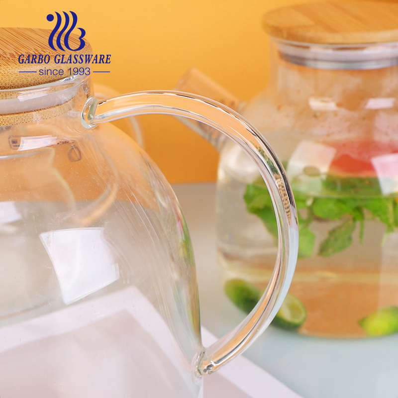 1000ml High Borosilicate Glass Tea Pot with Wooden Lid