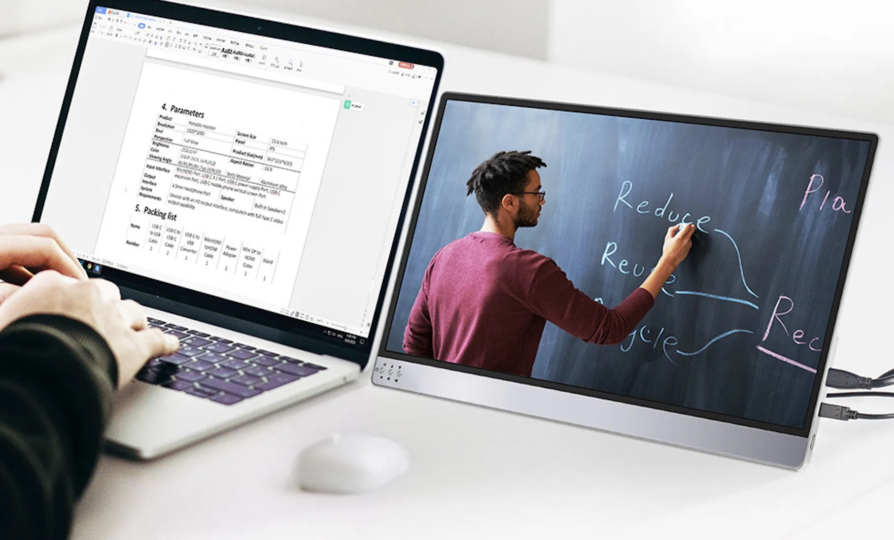 13.3-Inch 4K Ultra-Thin Portable Screen Laptop Secondary Display with Bracket