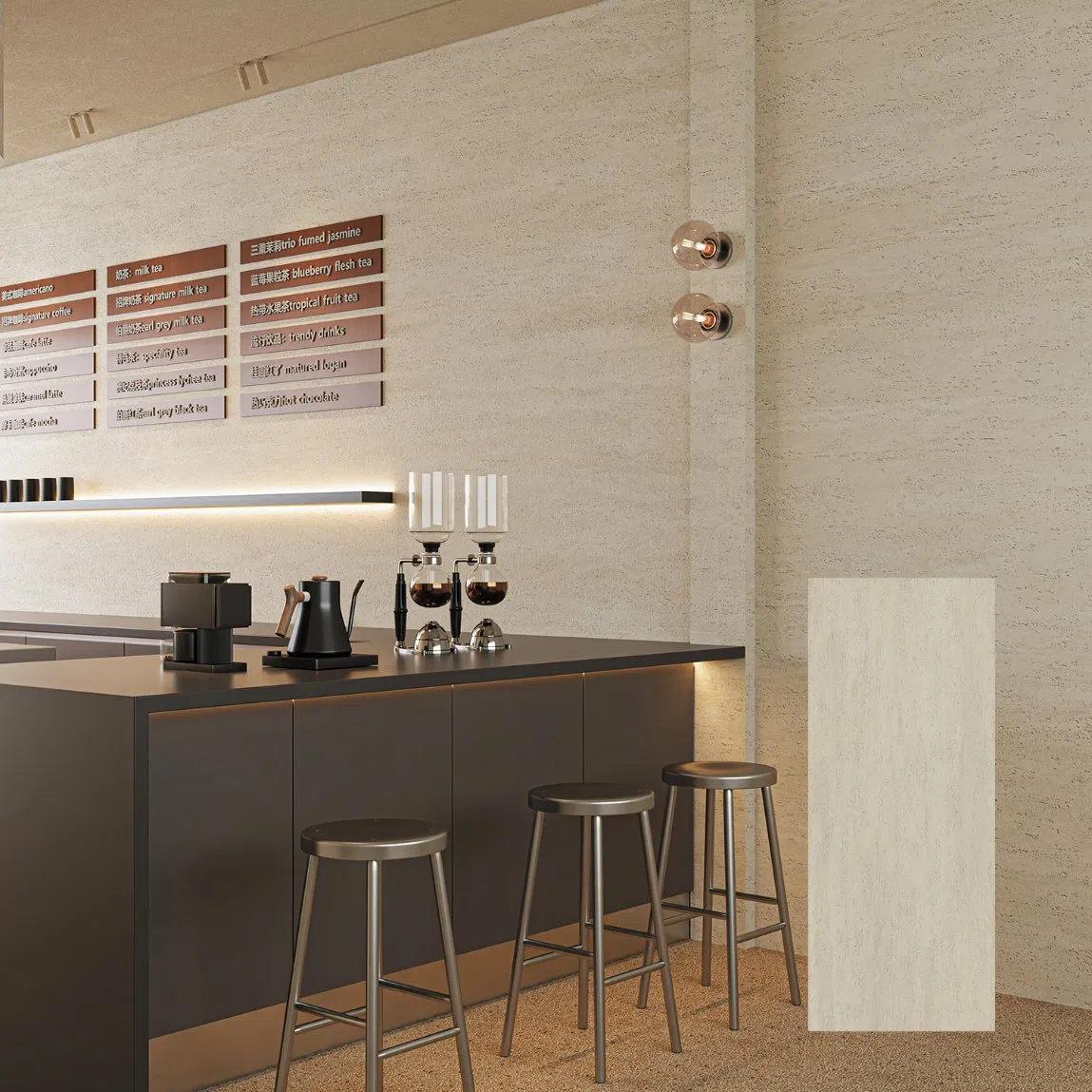 Bendable Stone Sheets Acid-Resistant Cladding Flexible Stone for Hotels Offices Curved Walls