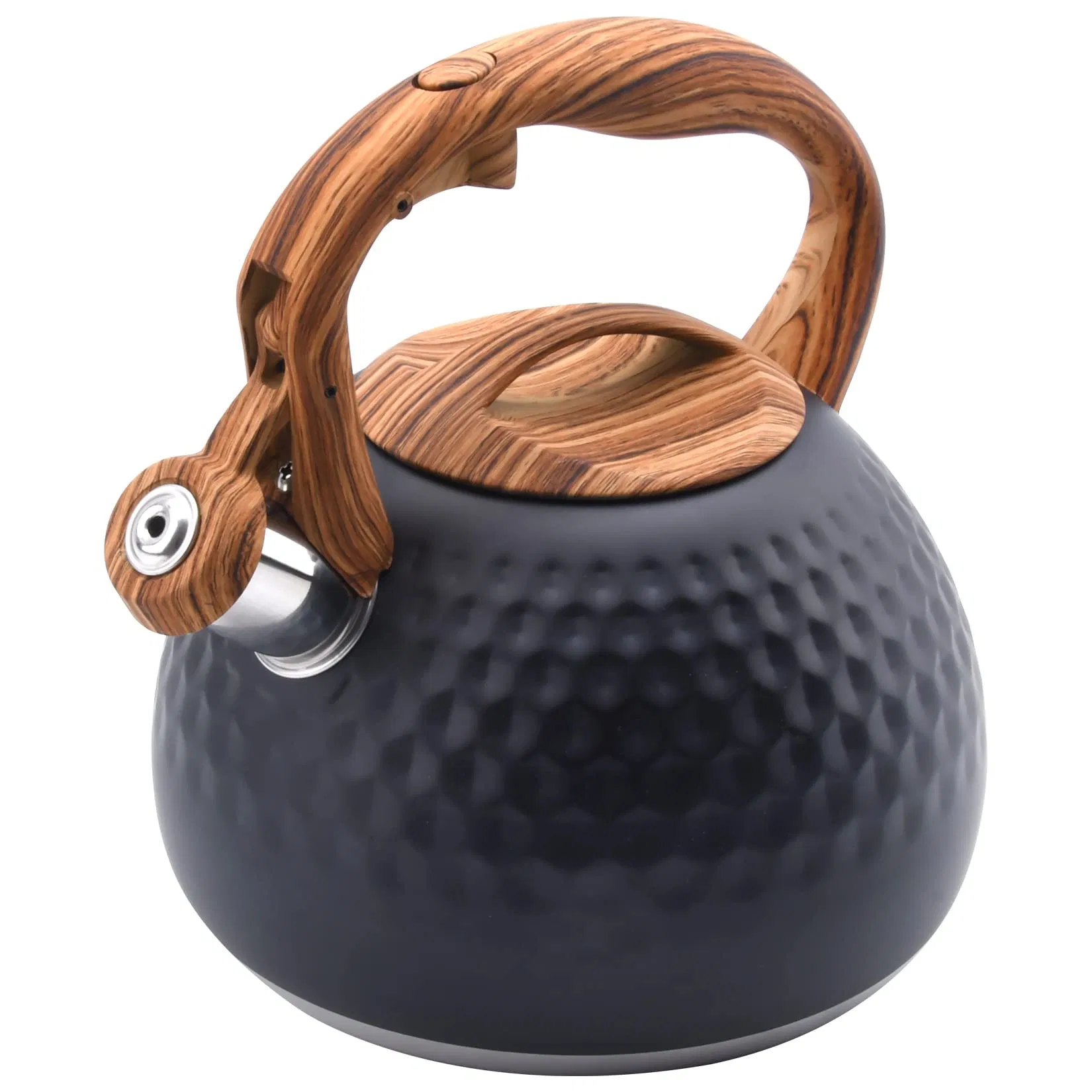 Wholesale 3.2 Quart Tea Stainless Steel Whistling Stovetop Teapot Wood Handle Kettle