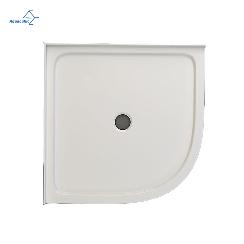 Wholesale Price Custom Made Center Drain Acrylic White Corner Bathroom Shower Tray