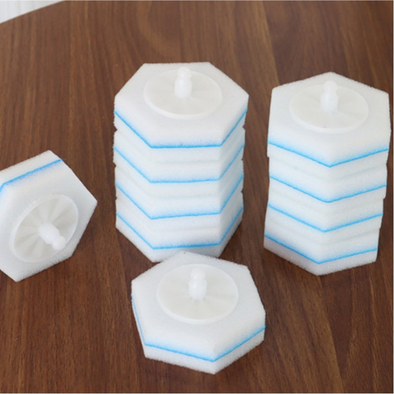 Throw-Away Toilet Sponge Replacement Heads - Household Bathroom Cleaning Brush