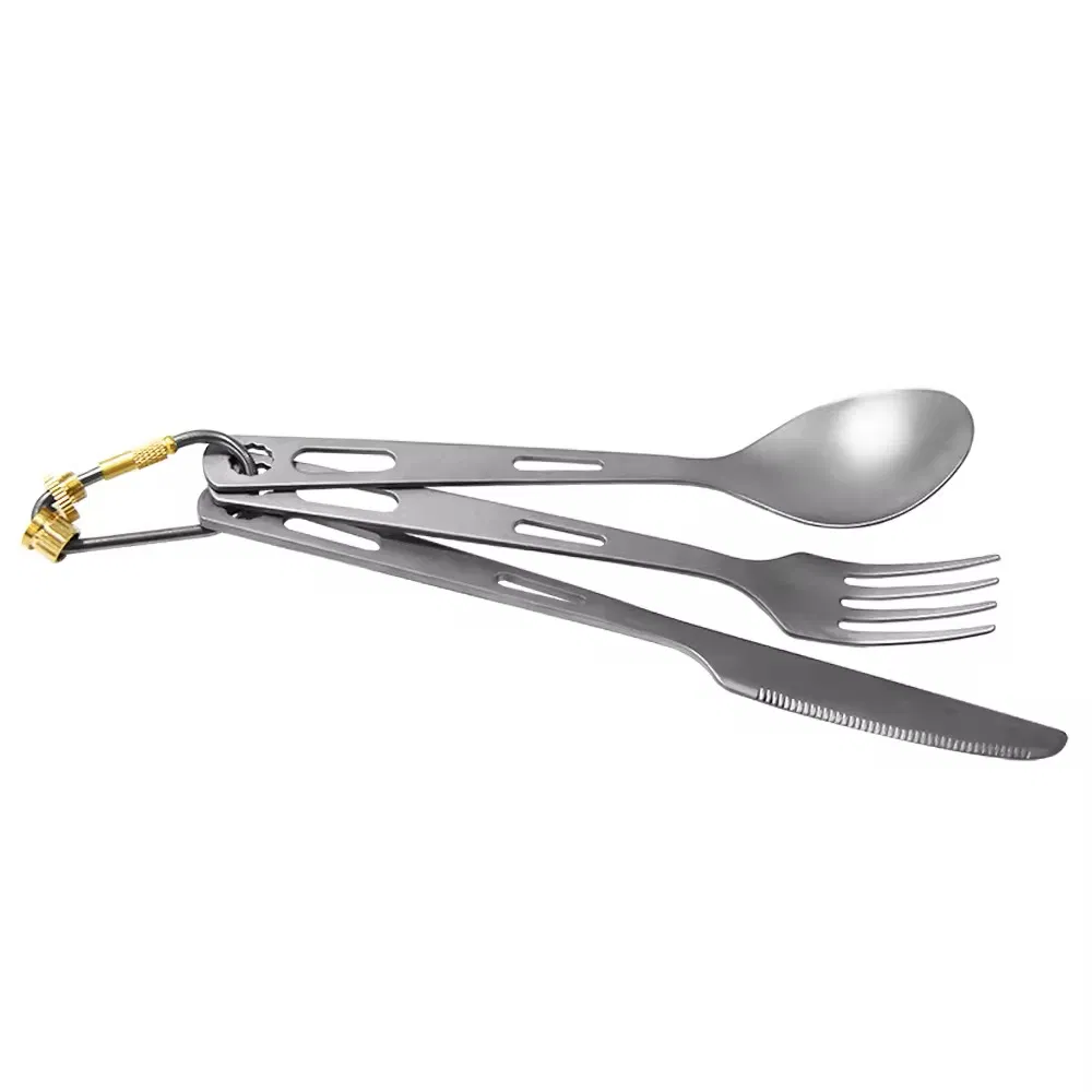 Titanium Ultra-Light Weight Tableware Durable Knife Fork Spoon Cutlery Set Titanium Flatware