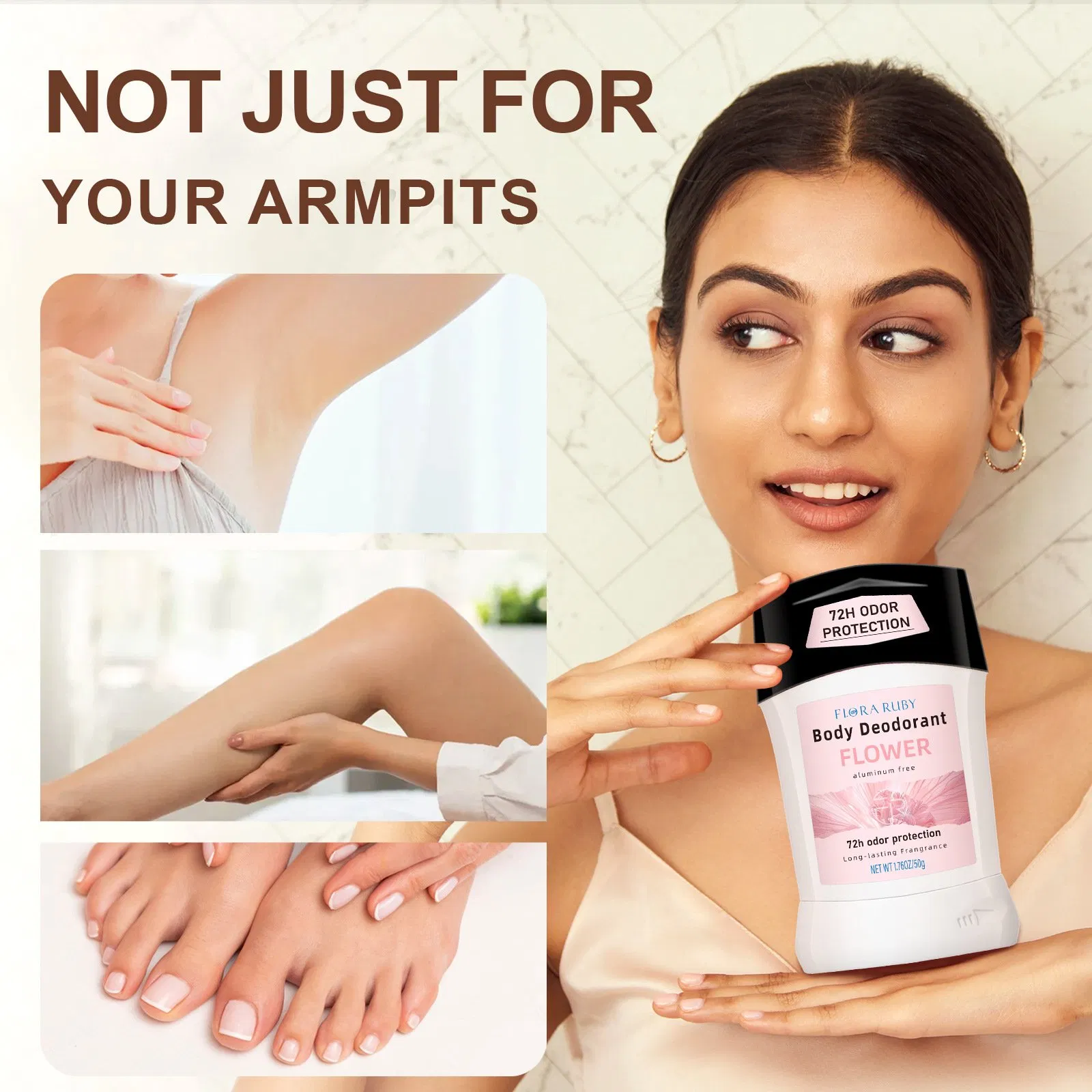 Aluminum-Free Sensitive Skin Deodorant with Organic Pearl Beads Formula