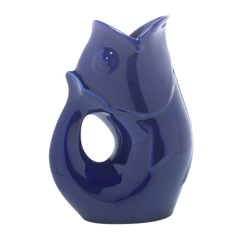 Ceramic Fish Shaped Beverage Pitcher Gurgle Pot Gluggle Jug