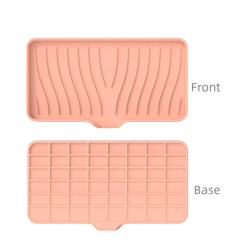 Modern Design Food-Grade Silicone Dish Drying Mat Non-Slip Heat-Resistant Eco-Friendly Durable Rectangle Pattern for Home Use