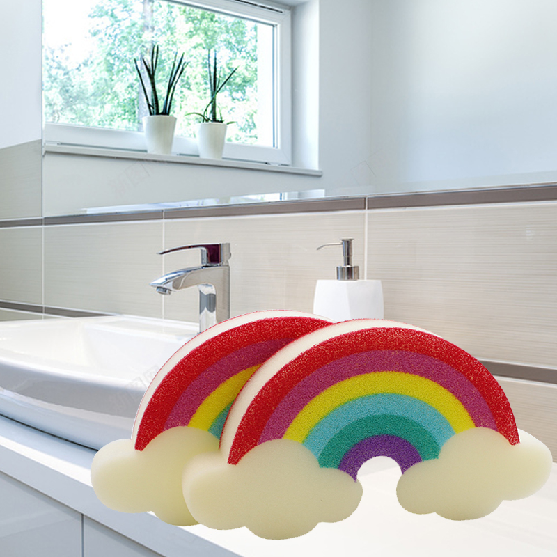 Rainbow Water Bath Sponge Baby Bath Toy Body Clean Sponge