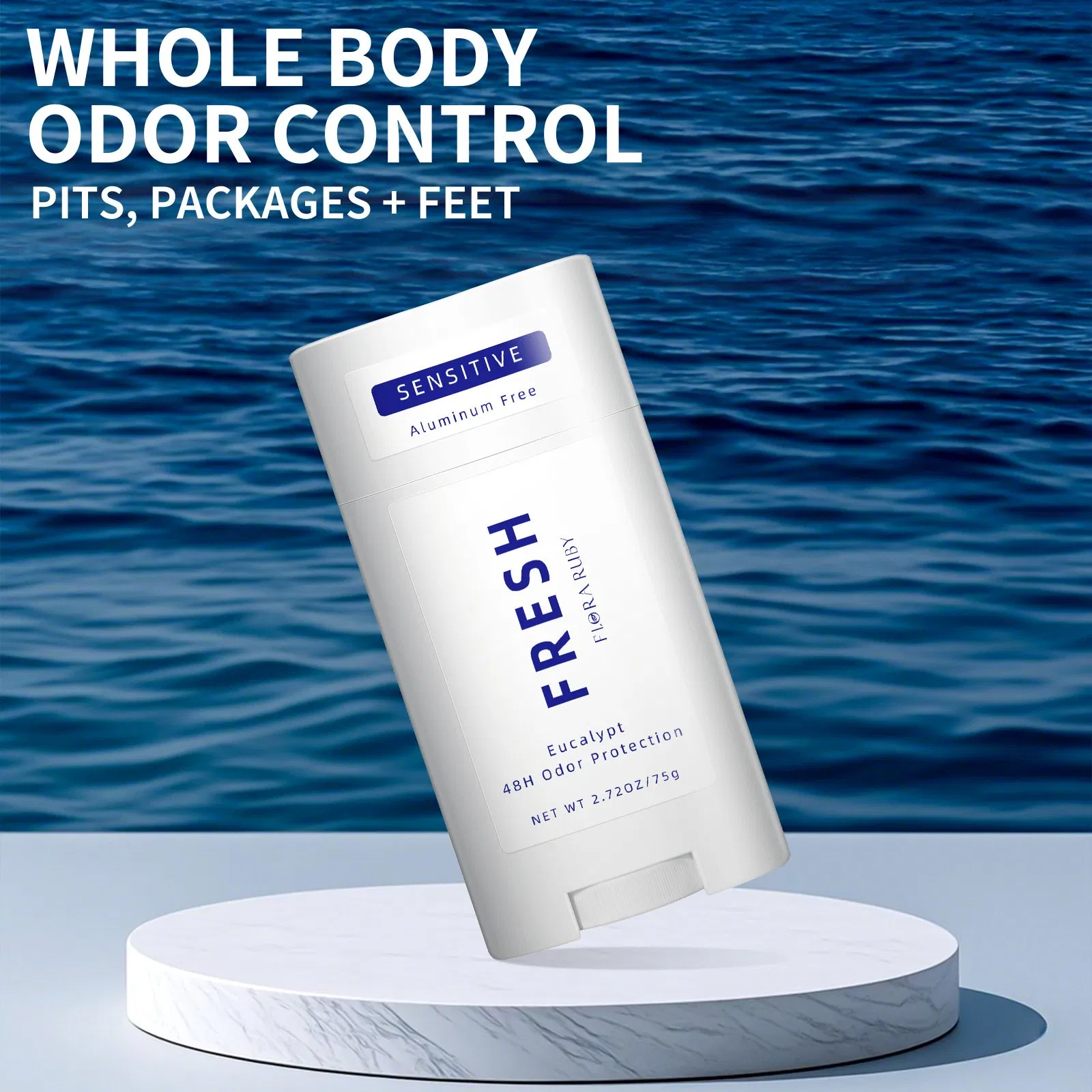 Hypoallergenic Portable Deodorant with Non-Irritating Organic Pearl Beads